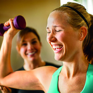 Women Exercising with Light Weights